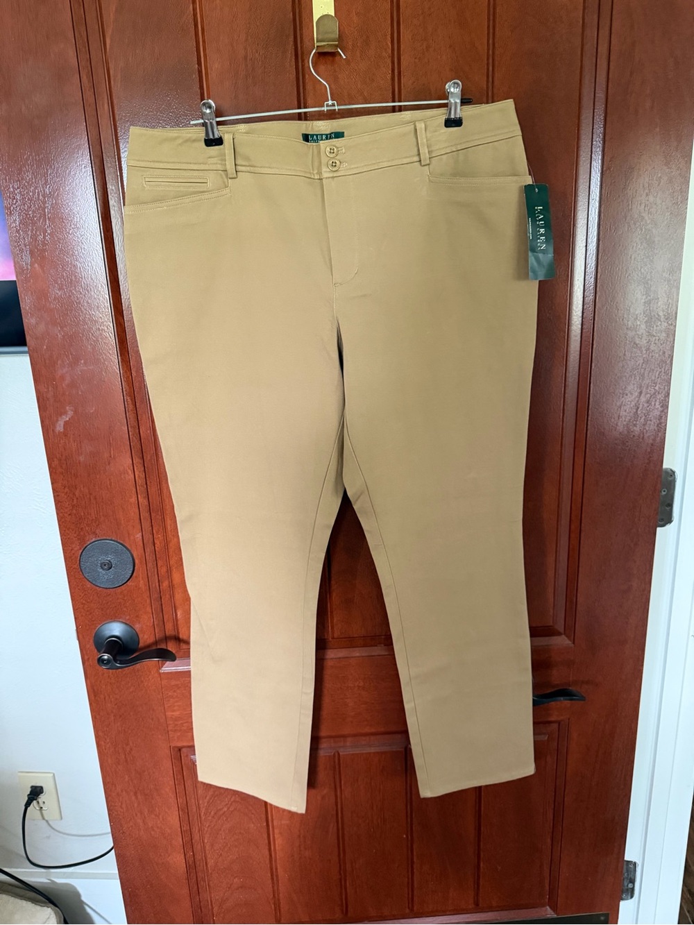 Ralph Lauren Tan pants. Stretchy. Brand new with tags. Size 16 $40